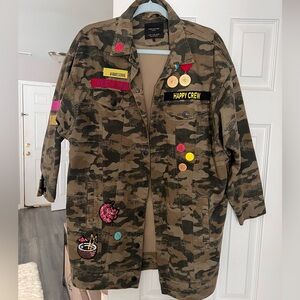 Zara Camouflage Jacket with paches